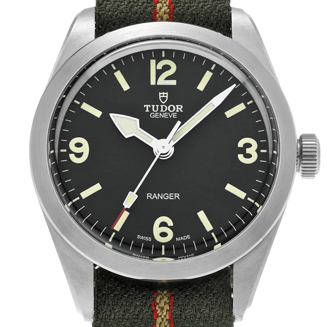 TUDOR WATCH RANGER BLACK DIAL STAINLESS WATCH: Tudor Watch Ranger Black Dial Stainless Watch Brand: TUDOR Type/Style: Wristwatch Material: SS Color: BLACK DIAL Size: Case size: 39mm Wrist size: Approx. 16.5cm - 19cm Accessories: None A