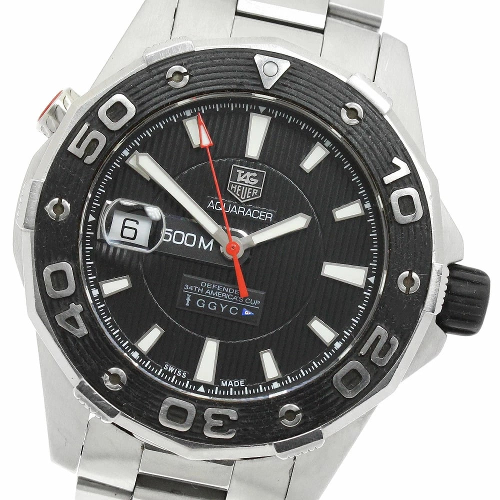 TAG HEUER WATCH AQUARACER CUP AUTOMATIC BLACK WATCH: Tag Heuer Watch Aquaracer Cup Automatic Black Watch Brand: TAG HEUER Type/Style: Wristwatch Material: SS Color: BLACK Size: Case size: 44mm Wrist size: Approx. 17.5cm Accessories: None Acc
