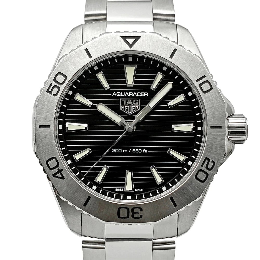 TAG HEUER WATCH AQUARACER PROFESSIONAL QUARTZ BLACK WATCH: Tag Heuer Watch Aquaracer Professional Quartz Black Watch Brand: TAG HEUER Type/Style: Wristwatch Material: SS Color: BLACK Size: Case size: 40mm Wrist size: Approx. 210mm Accessories: None