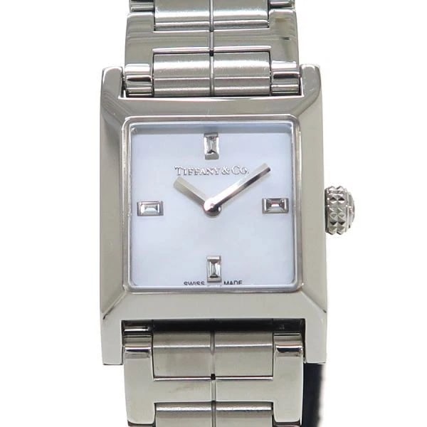 TIFFANY&CO. WATCH MAKERS SQUARE QUARTZ WHITE DIAL WATCH: Tiffany&Co. Watch Makers Square Quartz White Dial Watch Brand: TIFFANY&CO. Type/Style: Wristwatch Material: SS Color: WHITE DIAL Size: Case size: 17mm Wrist size: 15cm Accessories: None Accessories