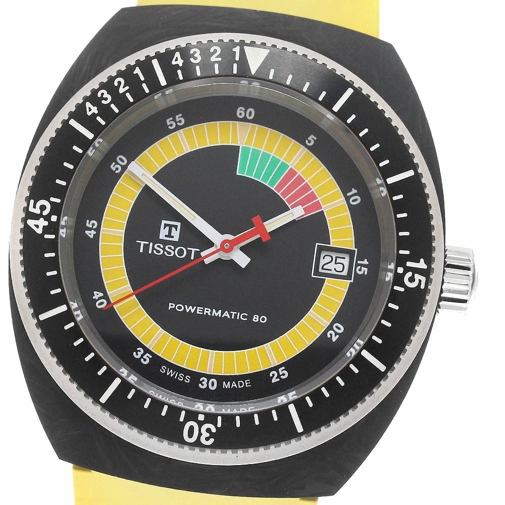TISSOT WATCH SIDERAL POWERMATIC DATE AUTOMATIC BLACK WATCH: Tissot Watch Sideral Powermatic Date Automatic Black Watch Brand: TISSOT Type/Style: Wristwatch Material: Carbon/Stainless Steel/Rubber Color: BLACK Size: Case size: 41mm Wrist size: Approx. 21cm