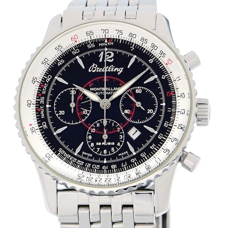BREITLING WATCH MONTBRILLANT WATCH: Breitling Watch Montbrillant Watch Brand: BREITLING Type/Style: Wristwatch Material: SS Color: Case Color Black Size: Case size: 38mm Wrist size: 19.5cm Accessories: None Accessories Notice: When