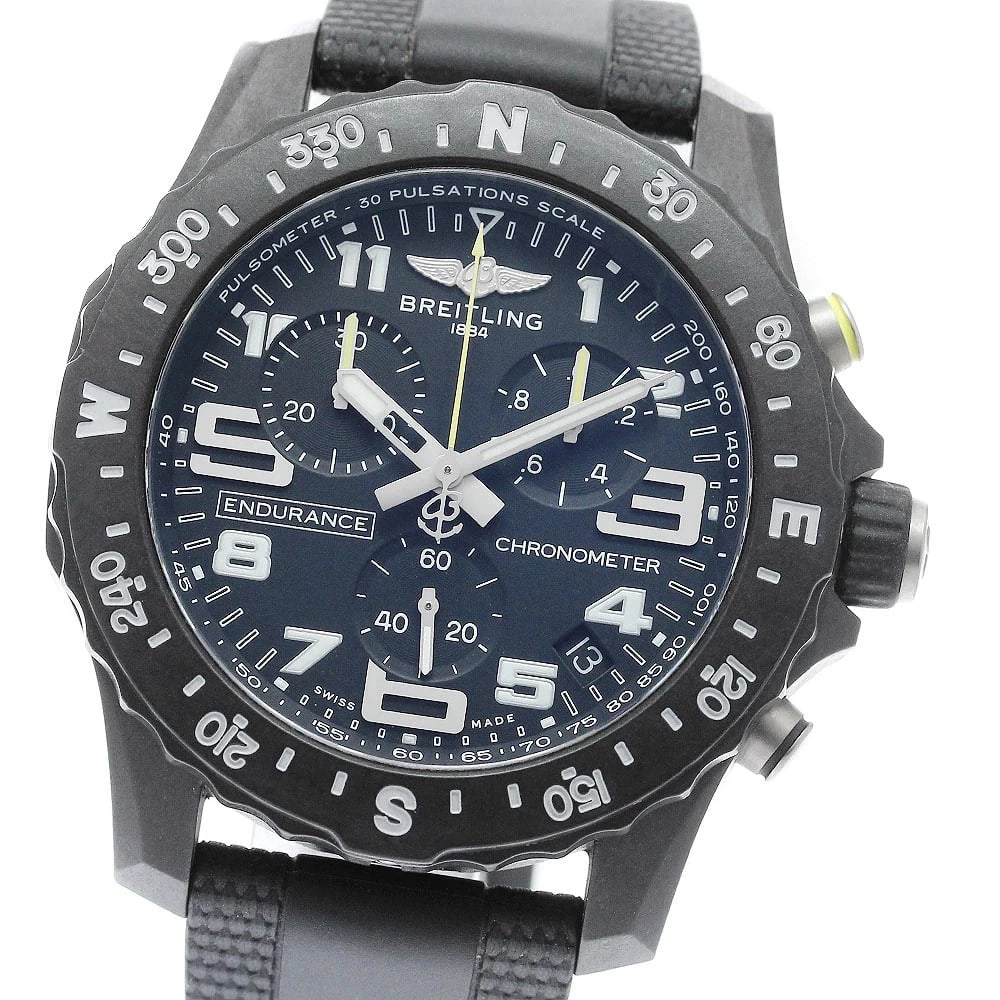 BREITLING WATCH ENDURANCE PRO DATE CHRONOGRAPH WATCH: Breitling Watch Endurance Pro Date Chronograph Watch Brand: BREITLING Type/Style: Wristwatch Material: Brightlight Color: BLACK DIAL Size: Case size: 45mm Wrist size: Approx. 21.5cm Accessories: N