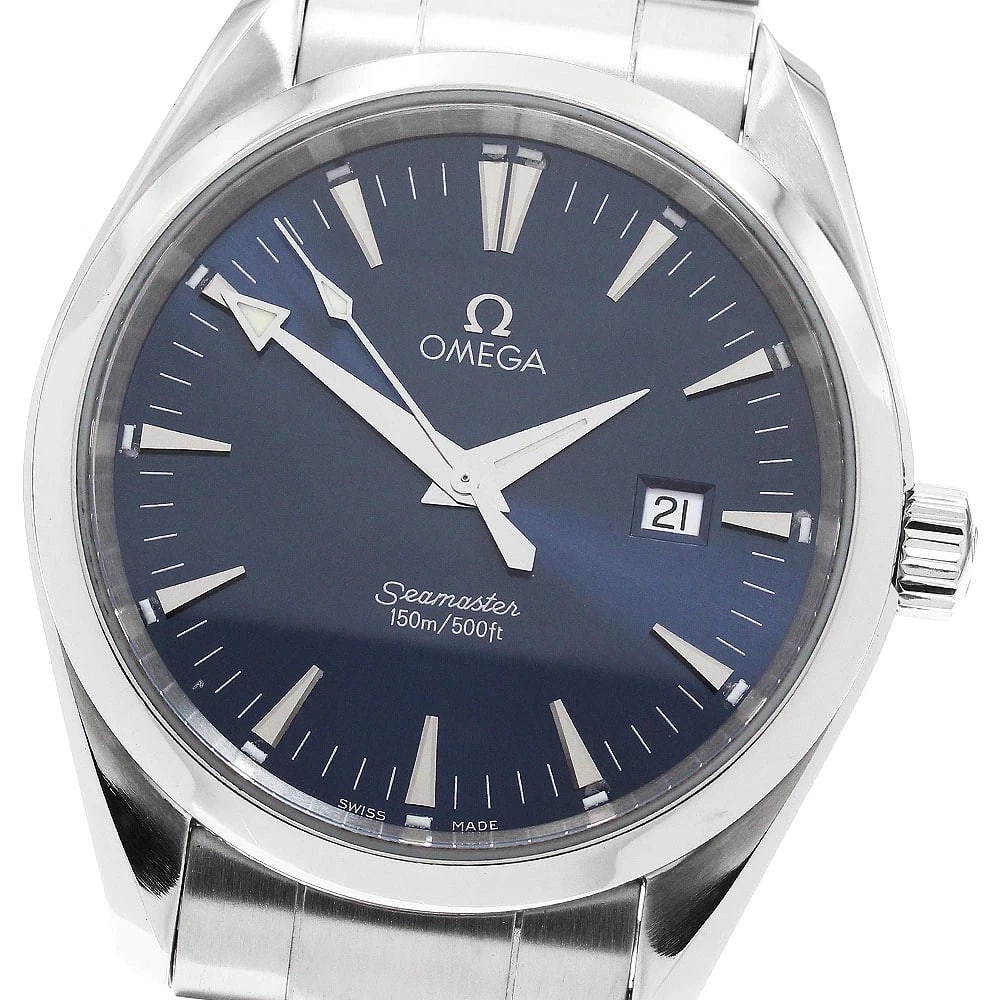 OMEGA WATCH SEAMASTER AQUA TERRA DATE QUARTZ NAVY WATCH: Omega Watch Seamaster Aqua Terra Date Quartz Navy Watch Brand: OMEGA Type/Style: Wristwatch Material: SS Color: NAVY Size: Case size: 39mm Wrist size: Approx. 18.5cm Accessories: None Accessories
