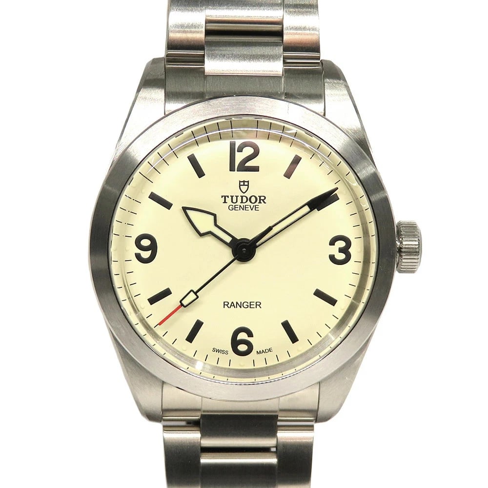 TUDOR WATCH RANGER AUTOMATIC WINDING STAINLESS STEEL WATCH: Tudor Watch Ranger Automatic Winding Stainless Steel Watch Brand: TUDOR Type/Style: Wristwatch Material: SS Color: BEIGE DIAL Size: Case size: 39mm Wrist size: Approx. 20.0cm Accessories: None