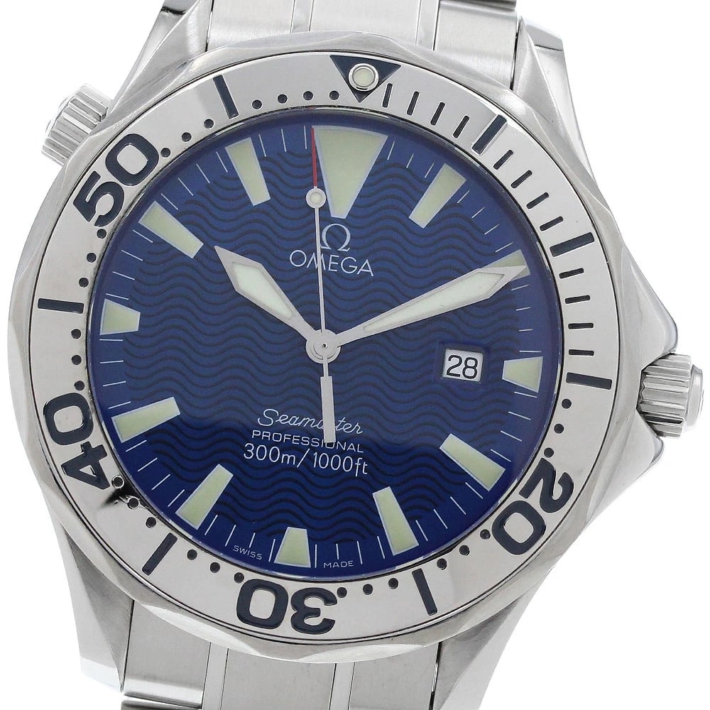 OMEGA WATCH SEAMASTER QUARTZ BLUE DIAL WATCH: Omega Watch Seamaster Quartz Blue Dial Watch Brand: OMEGA Type/Style: Wristwatch Material: SS Color: BLUE DIAL Size: Case size: 41mm Wrist size: Approx. 18cm Accessories: None Accessories