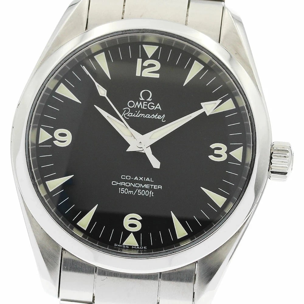 OMEGA WATCH SEAMASTER AQUA TERRA RAILMASTER WATCH: Omega Watch Seamaster Aqua Terra Railmaster Watch Brand: OMEGA Type/Style: Wristwatch Material: SS Color: BACK Size: Case size: 39mm Wrist size: Approx. 18cm Accessories: None Accessories Notice: