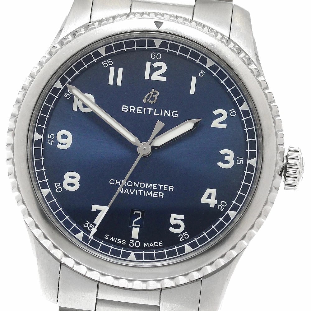 BREITLING WATCH NAVITIMER AUTOMATIC NAVY WATCH (1 of 2)