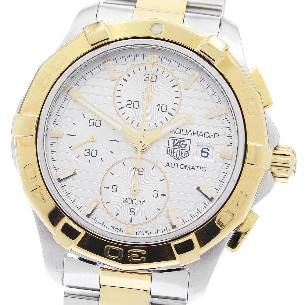TAG HEUER WATCH AQUARACER CHRONOGRAPH WATCH: Tag Heuer Watch Aquaracer Chronograph Watch Brand: TAG HEUER Type/Style: Wristwatch Material: Stainless Steel/Gold Plated Color: None Size: Case size: 44mm Wrist size: Approx. 20.5cm Accessories: