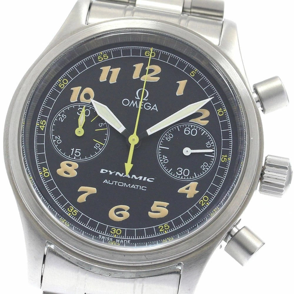 OMEGA WATCH DYNAMIC CHRONOGRAPH AUTOMATIC WATCH: Omega Watch Dynamic Chronograph Automatic Watch Brand: OMEGA Type/Style: Wristwatch Material: SS Color: BLACK Size: Case size: 38mm Wrist size: Approx. 18cm Accessories: None Accessories Notice: When