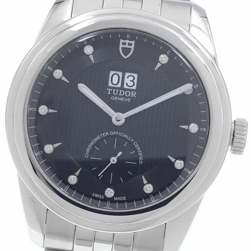 TUDOR WATCH GLAMOUR DOUBLE DATE AUTOMATIC WATCH: Tudor Watch Glamour Double Date Automatic Watch Brand: TUDOR Type/Style: Wristwatch Material: SS Color: BLACK Size: Case size: 42mm Wrist size: Approx. 17.5cm Accessories: None Accessories Notice: