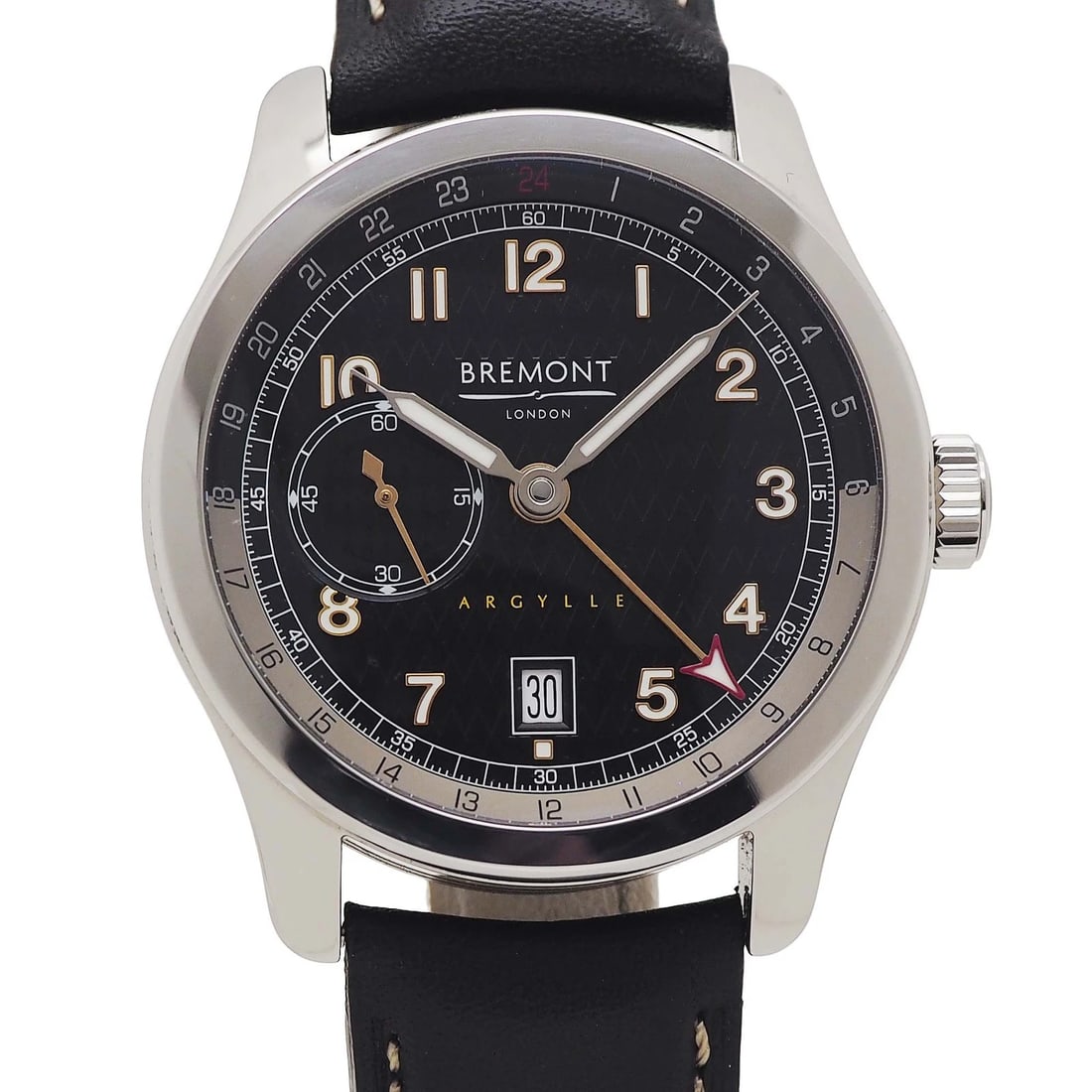 BREMONT WATCH ARGYLE AUTOMATIC BLACK WATCH: Bremont Watch Argyle Automatic Black Watch Brand: BREMONT Type/Style: Wristwatch Material: SS Color: BLACK Size: Case size: 43mm Wrist size: 19cm Accessories: None Accessories Notice: When purchasing