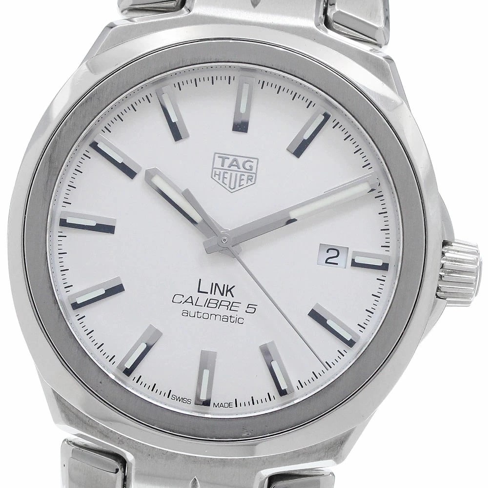 TAG HEUER WATCH LINK CALIBER DATE AUTOMATIC WATCH: Tag Heuer Watch Link Caliber Date Automatic Watch Brand: TAG HEUER Type/Style: Wristwatch Material: SS Color: None Size: Case size: 41mm Wrist size: Approx. 17 + 2.5cm Accessories: None Ac