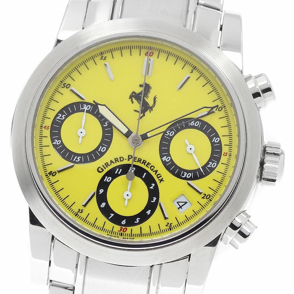 GIRARD PERREGAUX WATCH FERRARI CHRONOGRAPH AUTOMATIC WATCH: Girard Perregaux Watch Ferrari Chronograph Automatic Watch Brand: GIRARD PERREGAUX Type/Style: Wristwatch Material: SS Color: YELLOW DIAL Size: Case size: 38mm Wrist size: Approx. 18.5cm Accessories: