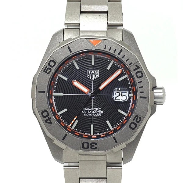 TAG HEUER WATCH AQUARACER DATE X BAMFORD WATCH: Tag Heuer Watch Aquaracer Date X Bamford Watch Brand: TAG HEUER Type/Style: Wristwatch Material: Titanium Color: BLACK Size: Case size: 43mm Wrist size: Approx. 20.0cm Accessories: None Accessories
