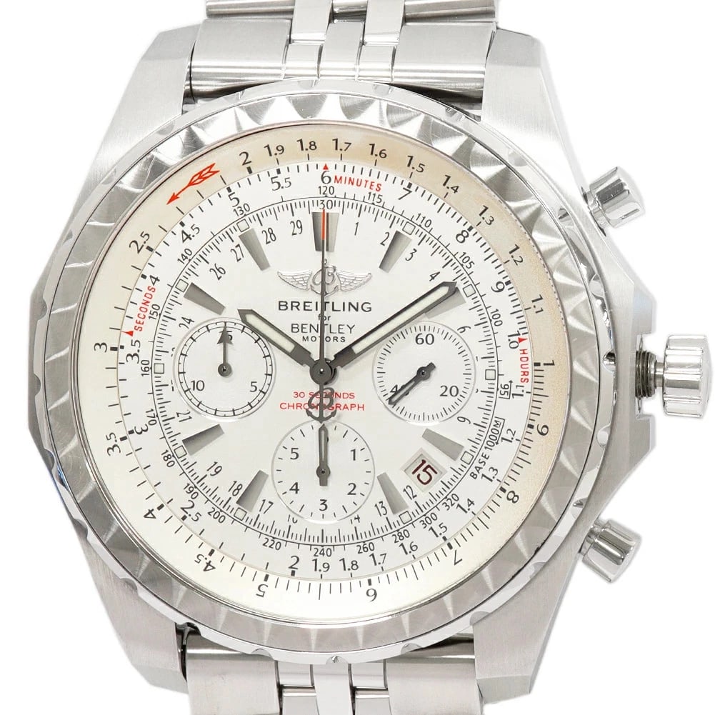 BREITLING BENTLEY MOTORS WATCH AUTOMATIC WATCH: Breitling Bentley Motors Watch Automatic Watch Brand: BREITLING Type/Style: Wristwatch Material: Stainless steel Color: None Size: Case size: W51mm x H55mm Wrist size: 19.5cm Accessories: None