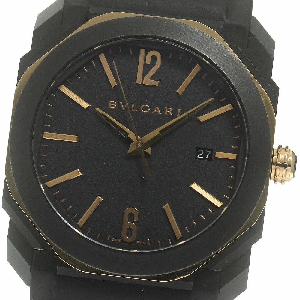BVLGARI WATCH OCTO DATE AUTOMATIC BLACK DIAL WATCH: Bvlgari Watch Octo Date Automatic Black Dial Watch Brand: BVLGARI Type/Style: Wristwatch Material: SS Color: BLACK DIAL Size: Case size: 41mm Wrist size: Approx. 20.5cm Accessories: None Accessories