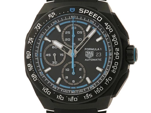 TAG HEUER WATCH FORMULA CALIBRE CHRONOGRAPH WATCH: Tag Heuer Watch Formula Calibre Chronograph Watch Brand: TAG HEUER Type/Style: Wristwatch Material: Titanium/Rubber Color: None Size: Case size: 44mm Wrist size: Approx. 20cm Accessories: None