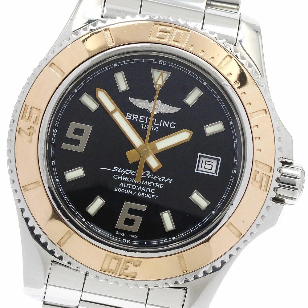 BREITLING WATCH SUPEROCEAN DATE PG BEZEL AUTOMATIC WATCH (1 of 4)