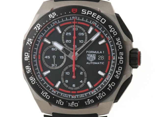 TAG HEUER WATCH FORMULA CHRONOGRAPH TITANIUM WATCH: Tag Heuer Watch Formula Chronograph Titanium Watch Brand: TAG HEUER Type/Style: Wristwatch Material: Titanium/Rubber Color: None Size: Case size: 44mm Wrist size: Approx. 19.0cm Accessories: None