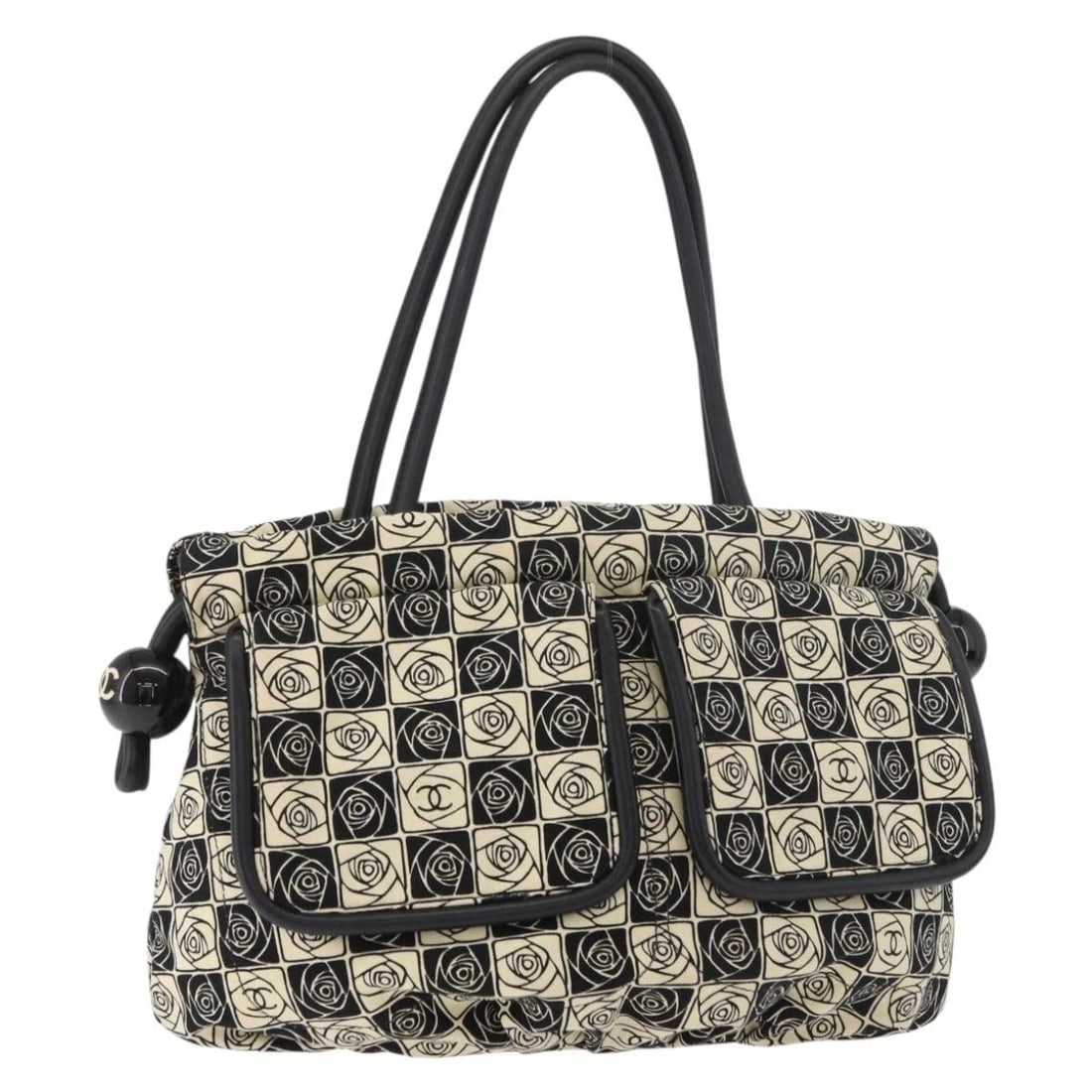 CHANEL CAMELIA TOTE BAG CANVAS BLACK SILVER: CHANEL Camelia Tote Bag Canvas Black Silver Brand: CHANEL Type/Style: Tote Bag Material: Canvas Color: Black/Silver Size: W9.1 x H8.7 x D5.1inch(Approx) Accessories: None Accessories Notic