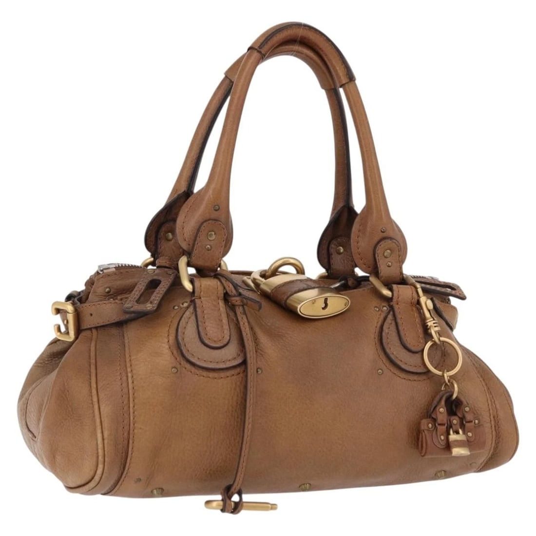 CHLOE PADDINGTON HAND BAG LEATHER BROWN GOLD SILVER: Chloe Paddington Hand Bag Leather Brown Gold Silver Brand: Chloe Type/Style: Hand Bag Material: Leather Color: Brown/Gold/Silver Size: W14.2 x H6.7 x D7.5inch(Approx) Accessories: None Acc