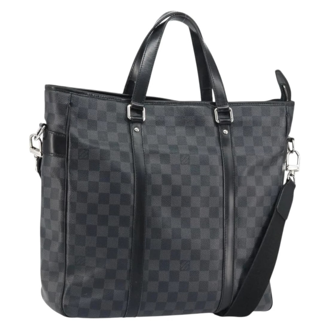 LOUIS VUITTON DAMIER GRAPHITE TADAO SHOULDER BAG: LOUIS VUITTON Damier Graphite Tadao Shoulder Bag Brand: LOUIS VUITTON Type/Style: Shoulder Bag Material: Damier Graphite Canvas Color: Damier Graphite Size: W14.6 x H16.1 x D4.7inch(Approx) Access