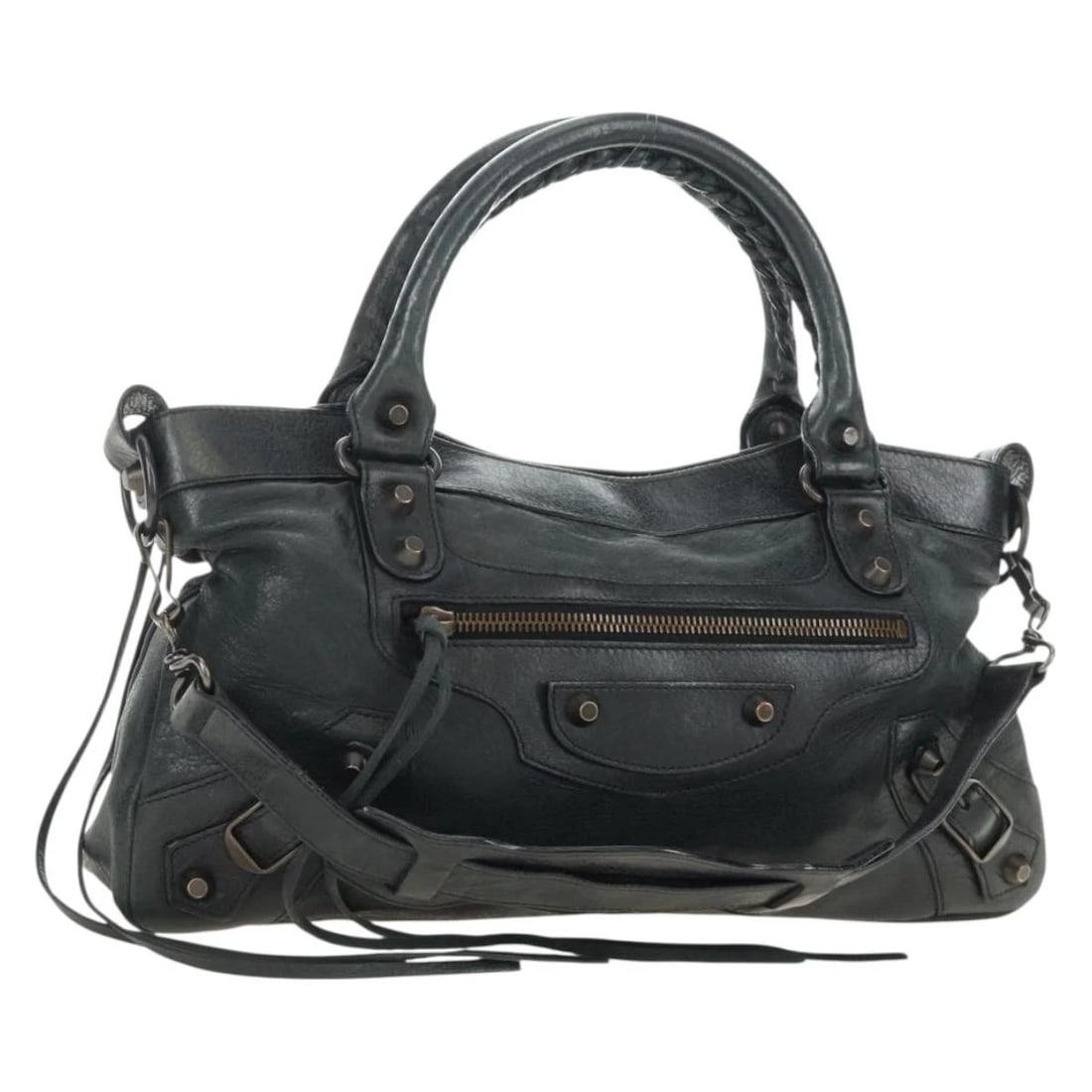 BALENCIAGA THE FIRST HAND BAG LEATHER 2WAY NAVY: BALENCIAGA The First Hand Bag Leather 2way Navy Brand: BALENCIAGA Type/Style: Hand Bag Material: Leather Color: Navy Size: W13.0 x H6.7 x D2.4inch(Approx) Accessories: None Accessories Not