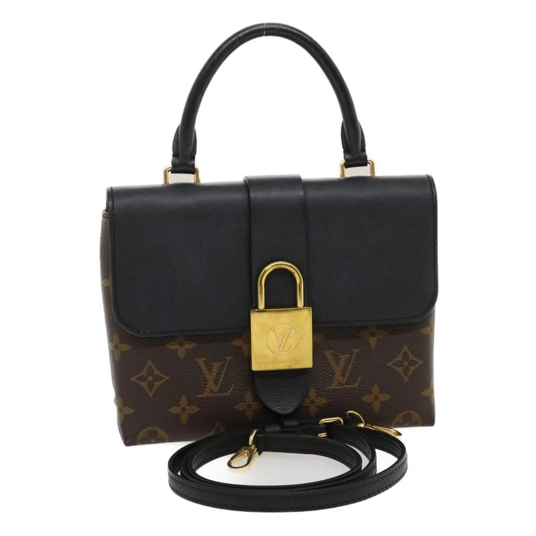 LOUIS VUITTON MONOGRAM HAND SHOULDER BAG BLACK: LOUIS VUITTON Monogram Hand Shoulder Bag Black Brand: LOUIS VUITTON Type/Style: Hand Bag Material: Monogram Canvas Color: Monogram/Black Size: W7.9 x H6.3 x D3.0inch(Approx) Accessories: None