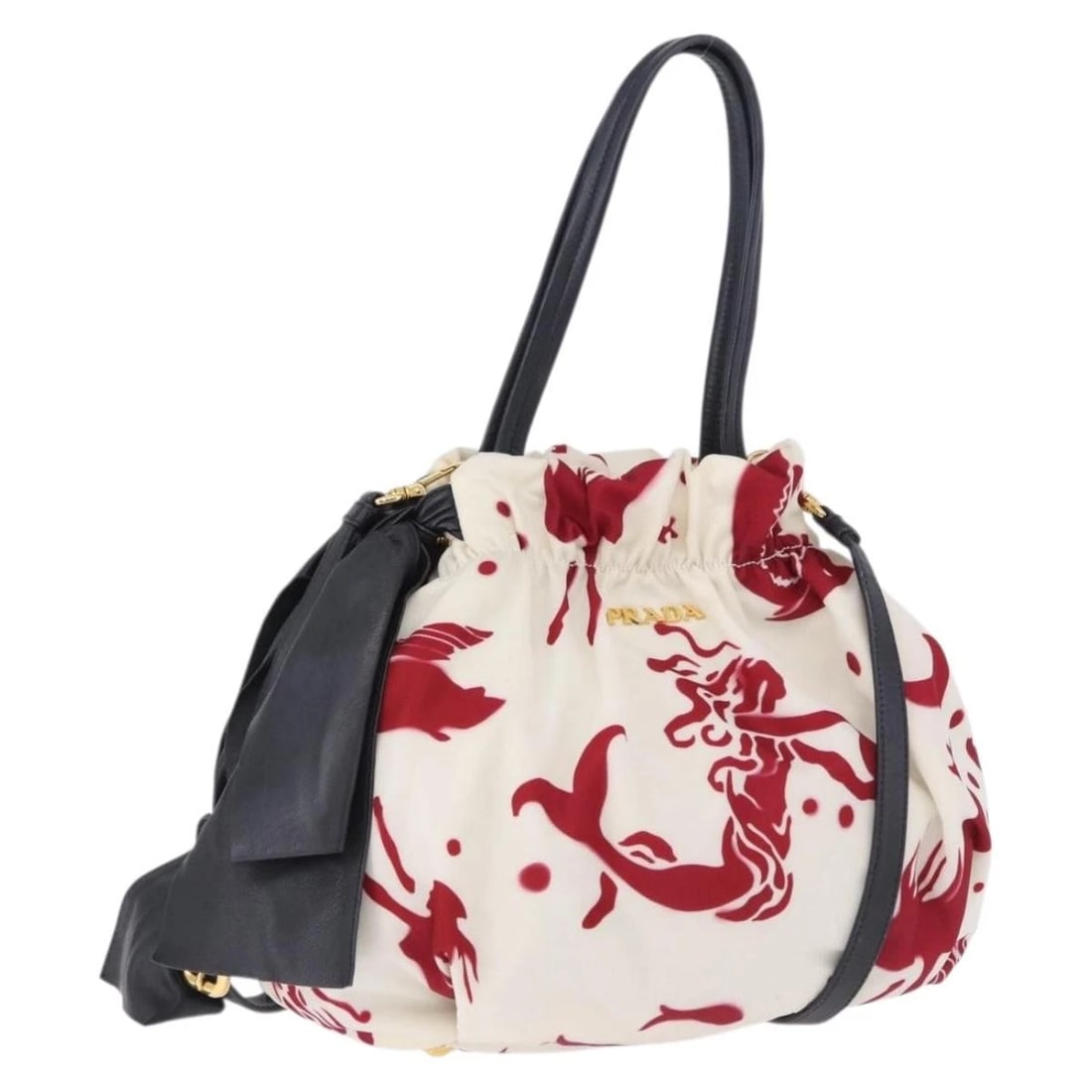 PRADA SHOULDER BAG NYLON 2WAY WHITE GOLD: PRADA Shoulder Bag Nylon 2way White Gold Brand: PRADA Type/Style: Shoulder Bag Material: Nylon Color: White/Gold Size: W10.2 x H10.6 x D4.7inch(Approx) Accessories: None Accessories Notice