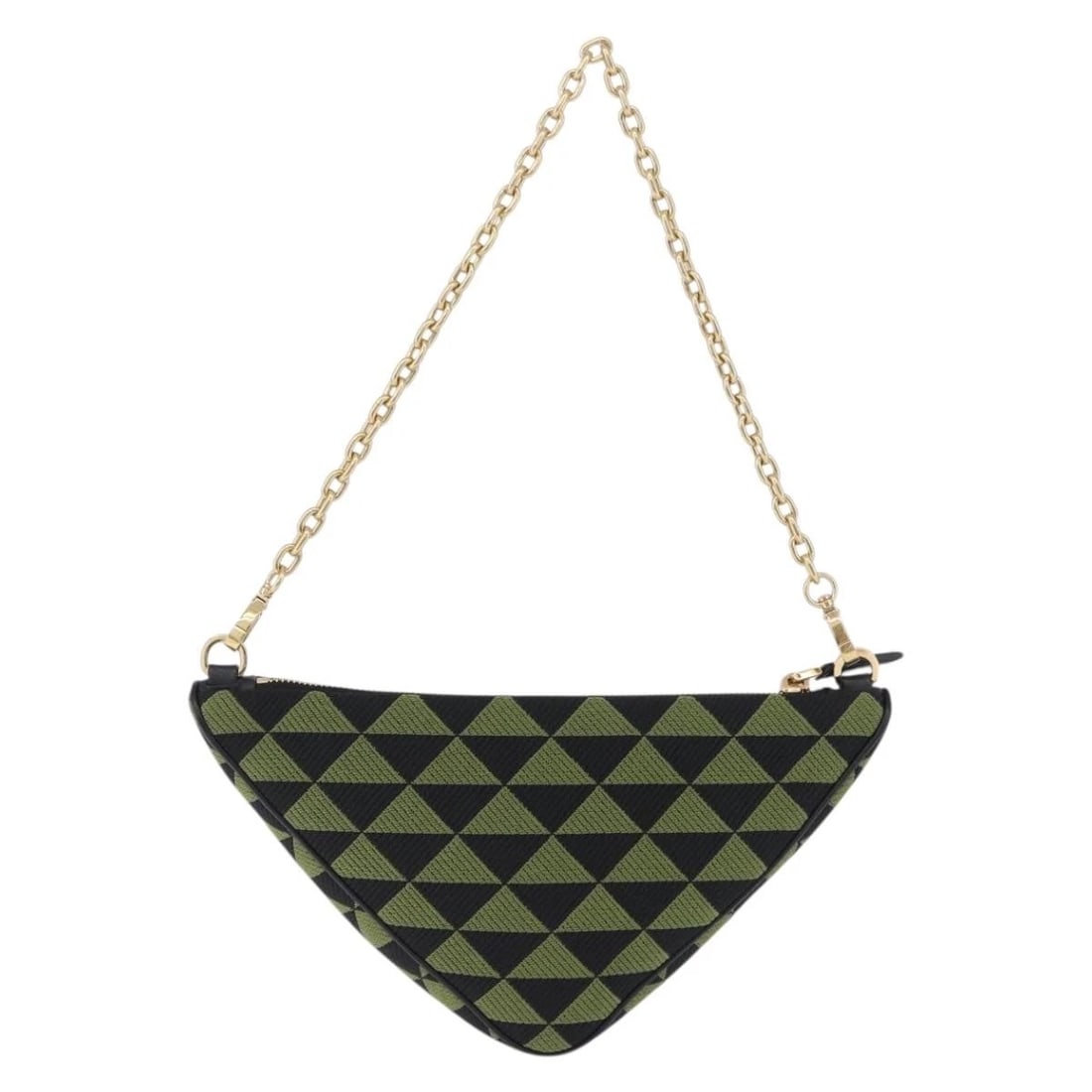 PRADA CHAIN TRIANGLE SHOULDER BAG CANVAS - 2