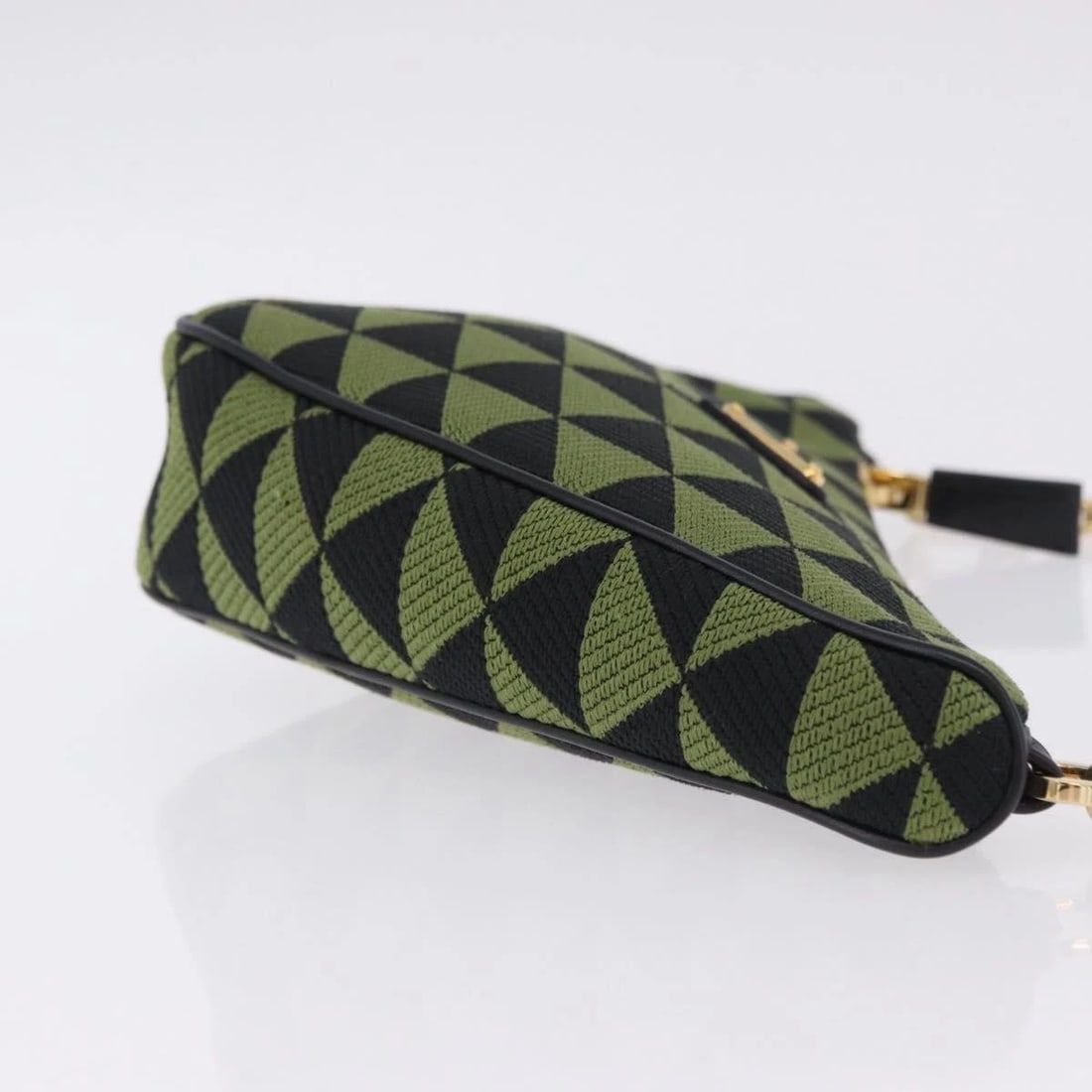 PRADA CHAIN TRIANGLE SHOULDER BAG CANVAS - 3