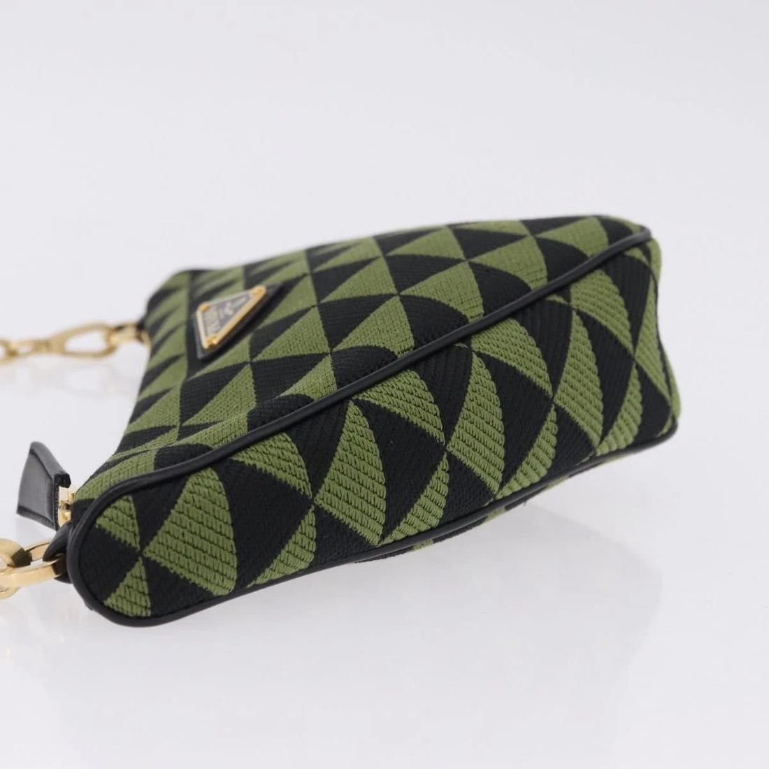 PRADA CHAIN TRIANGLE SHOULDER BAG CANVAS - 4