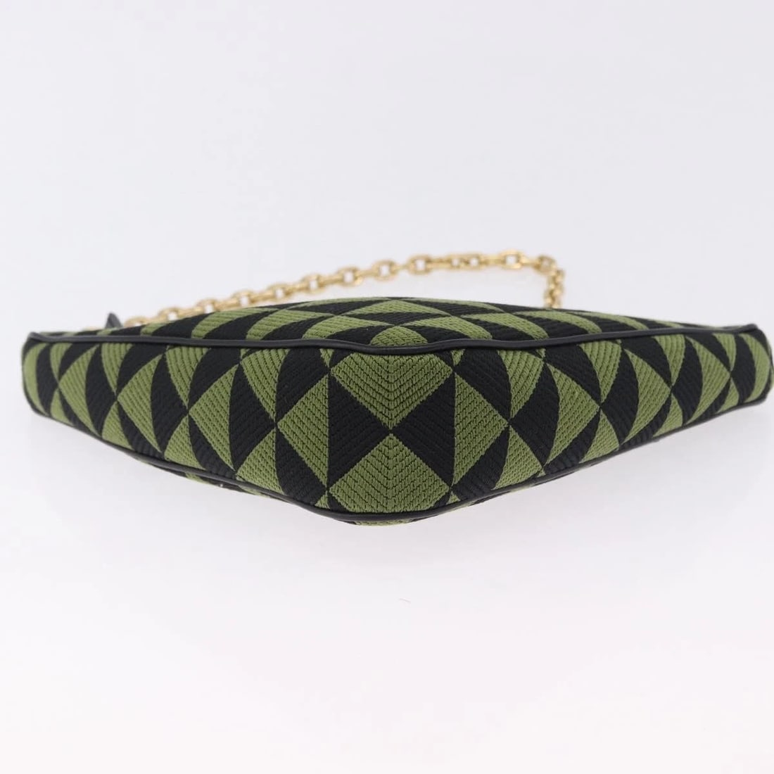 PRADA CHAIN TRIANGLE SHOULDER BAG CANVAS - 5
