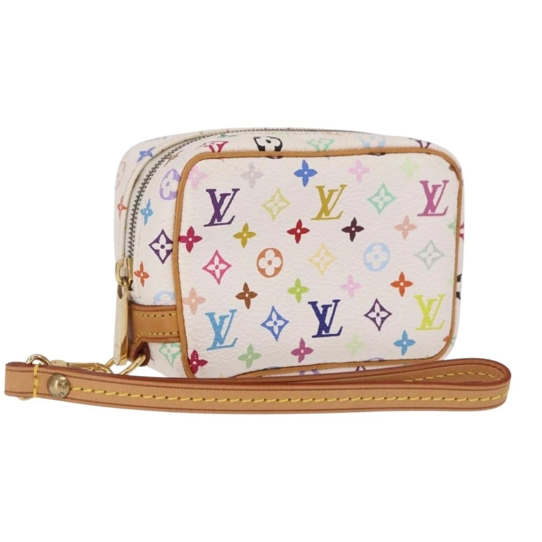 LOUIS VUITTON MONOGRAM MULTICOLOR TROUSSE WAPITY POUCH: LOUIS VUITTON Monogram Multicolor Trousse Wapity Pouch Brand: LOUIS VUITTON Type/Style: Pouch Material: Monogram Multicolor Canvas Color: White Size: W4.1 x H3.1 x D2.0inch Accessories: None