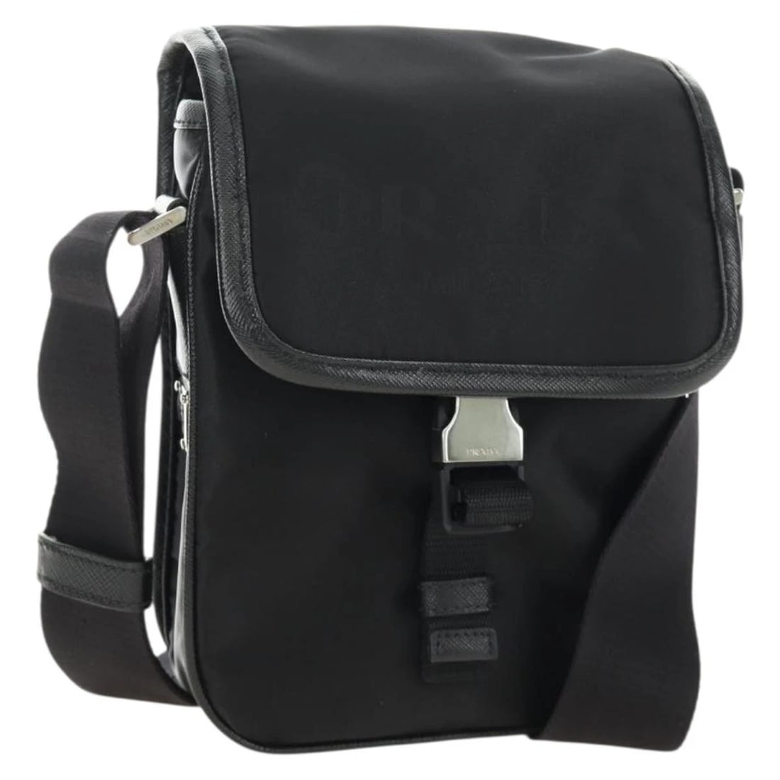 PRADA SHOULDER BAG NYLON BLACK SILVER: PRADA Shoulder Bag Nylon Black Silver Brand: PRADA Type/Style: Shoulder Bag Material: Nylon Color: Black/Silver Size: W5.9 x H8.7 x D2.8inch Accessories: None Accessories Notice: When purc