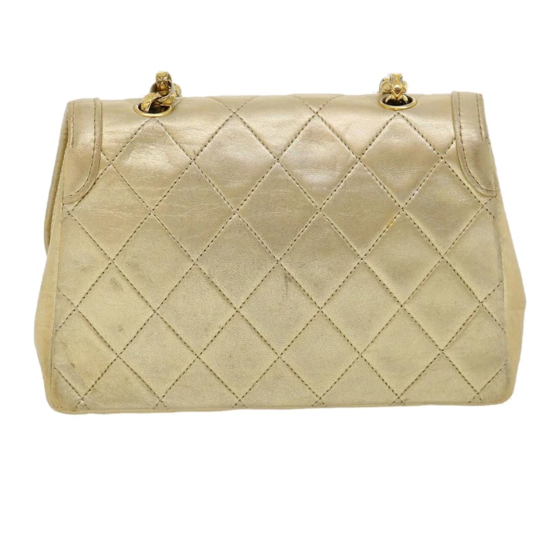 CHANEL MATELASSE TURN LOCK CHAIN SHOULDER BAG: CHANEL Matelasse Turn Lock Chain Shoulder Bag Brand: CHANEL Type/Style: Shoulder Bag Material: Lamb Skin Color: Gold Size: W7.3 x H4.3 x D2.2inch Accessories: None Accessories Notice: When