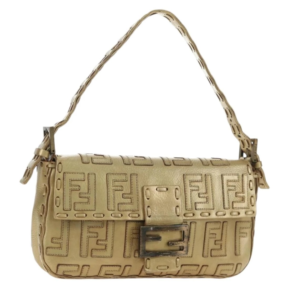 FENDI ZUCCA CANVAS MAMMA BAGUETTE SHOULDER BAG (1 of 5)
