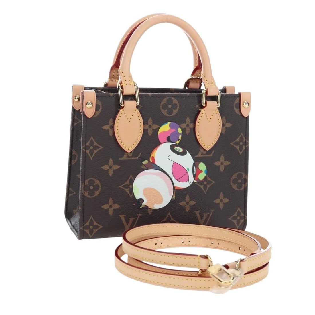 LOUIS VUITTON MONOGRAM PANDA ON THE GO TRUNK BB HAND BAG: LOUIS VUITTON Monogram Panda On the Go Trunk BB Hand Bag Brand: LOUIS VUITTON Type/Style: Hand Bag Material: Monogram Canvas Color: Monogram Size: W7.1 x H5.5 x D3.1inch Accessories: None
