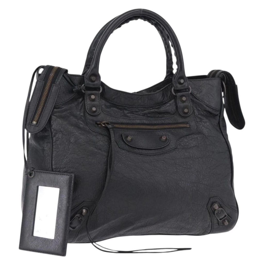 BALENCIAGA THE VERO HAND BAG LEATHER BLACK: BALENCIAGA The Vero Hand Bag Leather Black Brand: BALENCIAGA Type/Style: Hand Bag Material: Leather Color: Black Size: W13.8 x H11.0 x D4.7inch Accessories: None Accessories Notice: When p