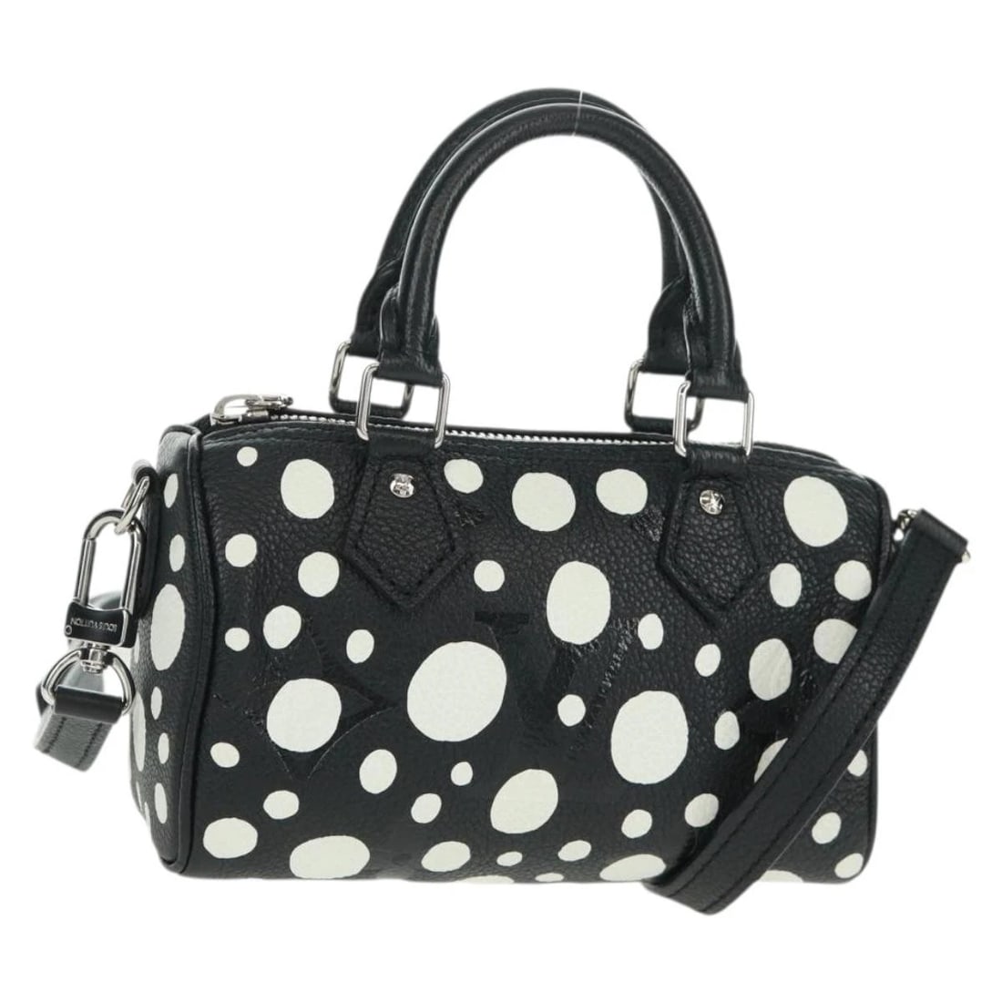 LOUIS VUITTON EMPREINTE GIANT INFINITY DOT NANO SPEEDY BAG: LOUIS VUITTON Empreinte Giant Infinity Dot Nano Speedy Bag Brand: LOUIS VUITTON Type/Style: Hand Bag Material: Monogram Canvas Color: Black Size: W5.9 x H4.3 x D3.1inch Accessories: None A
