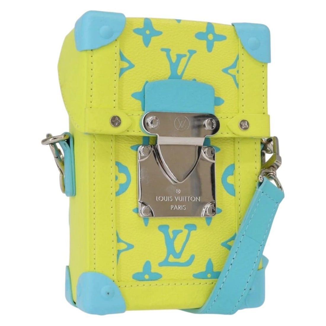 LOUIS VUITTON MONOGRAM PLAYGROUND VERTICAL TRUNK BAG: LOUIS VUITTON Monogram Playground Vertical Trunk Bag Brand: LOUIS VUITTON Type/Style: Shoulder Bag Material: Monogram Canvas Color: Light Yellow Size: W4.3 x H6.9 x D2.4inch Accessories: None