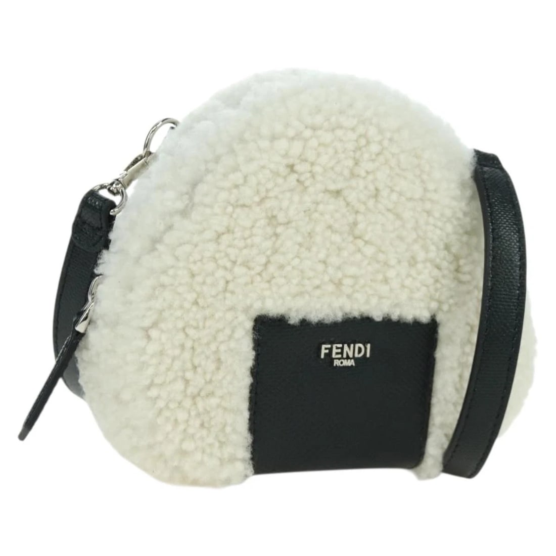 FENDI RICE BALL SHOULDER BAG MOUTON: FENDI Rice Ball Shoulder Bag Mouton Brand: FENDI Type/Style: Shoulder Bag Material: Canvas Color: White/Silver Size: W6.3 x H5.5 x D2.0inch Accessories: None Accessories Notice: When purch