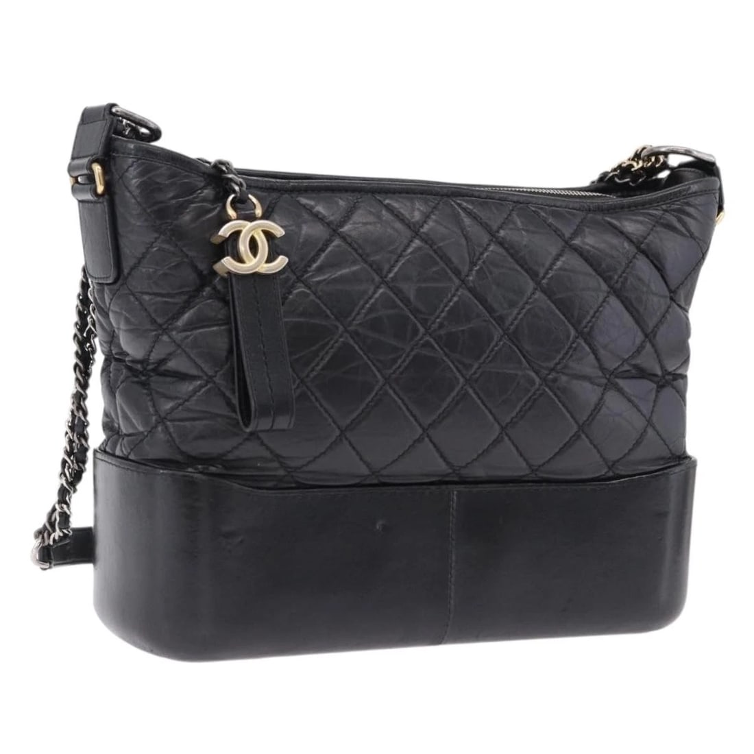 CHANEL MATELASSE GABRIELLE DEUX BAG: CHANEL Matelasse Gabrielle Deux Bag Brand: CHANEL Type/Style: Shoulder Bag Material: Lamb Skin Color: Black/Gold Size: W10.2 x H7.9 x D3.9inch Accessories: None Accessories Notice: When pu