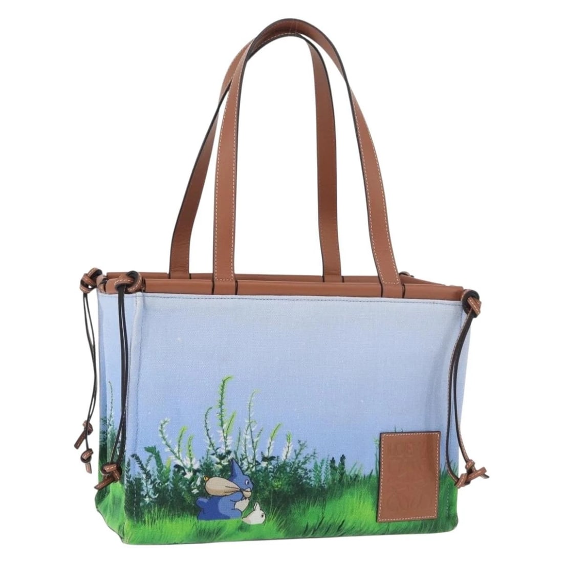 LOEWE LOEWE STUDIO GHIBLI BAG: LOEWE LOEWE Studio Ghibli Bag Brand: LOEWE Type/Style: Tote Bag Material: Canvas Color: Light Blue Size: W12.6 x H9.4 x D5.1inch Accessories: None Accessories Notice: When purchasing pre-