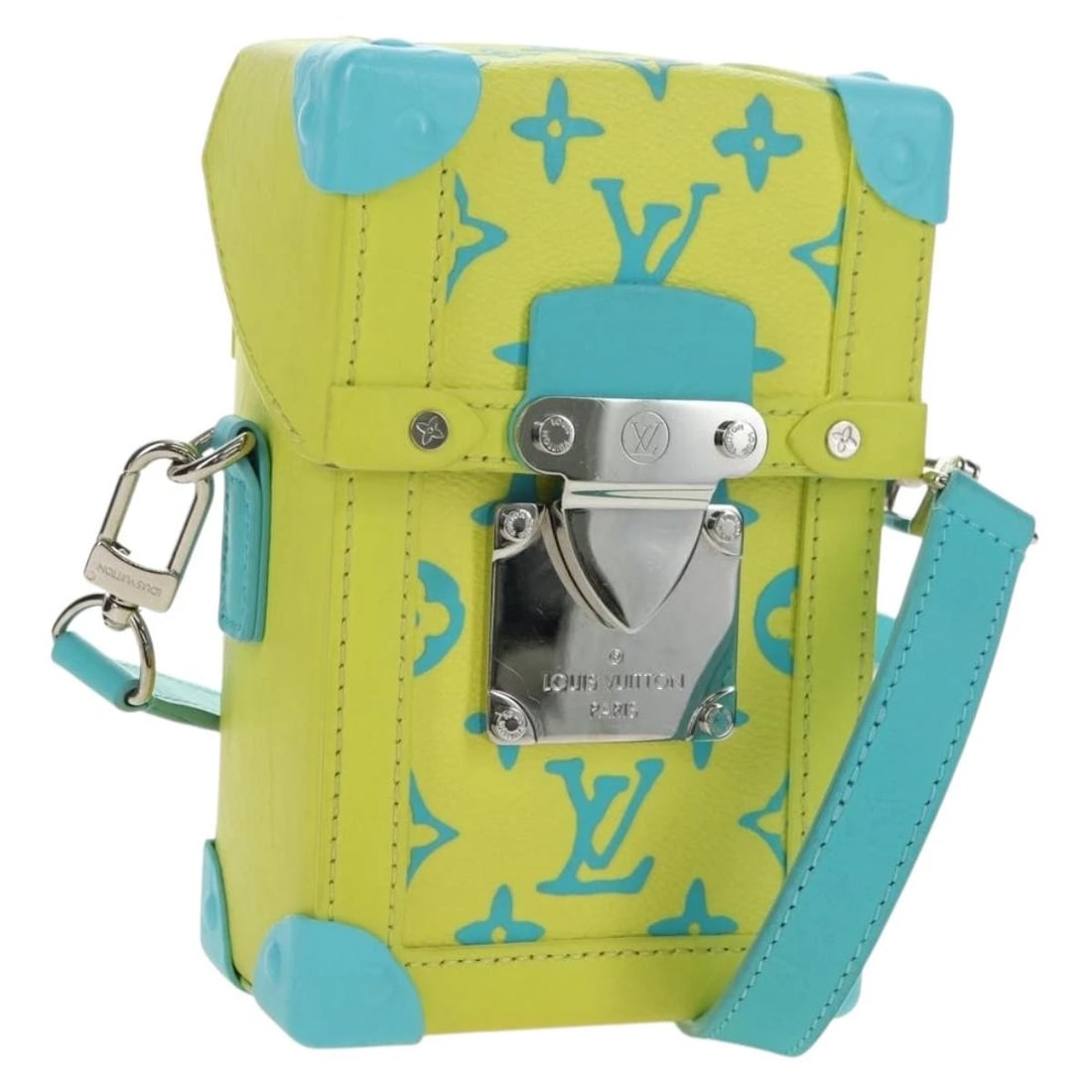 LOUIS VUITTON MONOGRAM PLAYGROUND VERTICAL TRUNK BAG: LOUIS VUITTON Monogram Playground Vertical Trunk Bag Brand: LOUIS VUITTON Type/Style: Shoulder Bag Material: Monogram Canvas Color: Light Yellow Size: W4.3 x H6.9 x D2.4inch Accessories: None