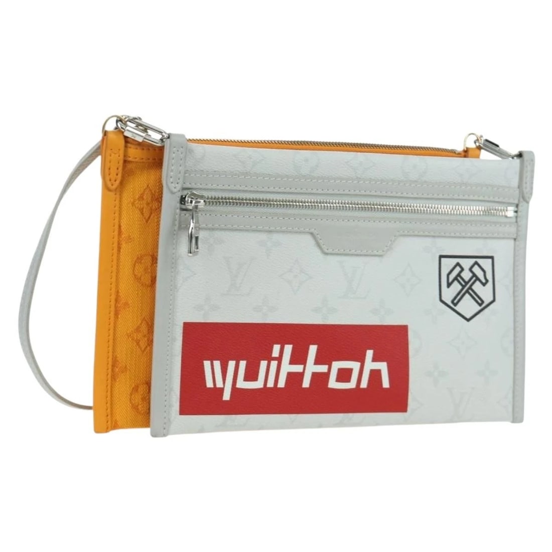 LOUIS VUITTON MONOGRAM FLAT MESSENGER SHOULDER BAG: LOUIS VUITTON Monogram Flat Messenger Shoulder Bag Brand: LOUIS VUITTON Type/Style: Shoulder Bag Material: Monogram Canvas Color: Monogram/Yellow Size: W10.2 x H6.7inch Accessories: None A