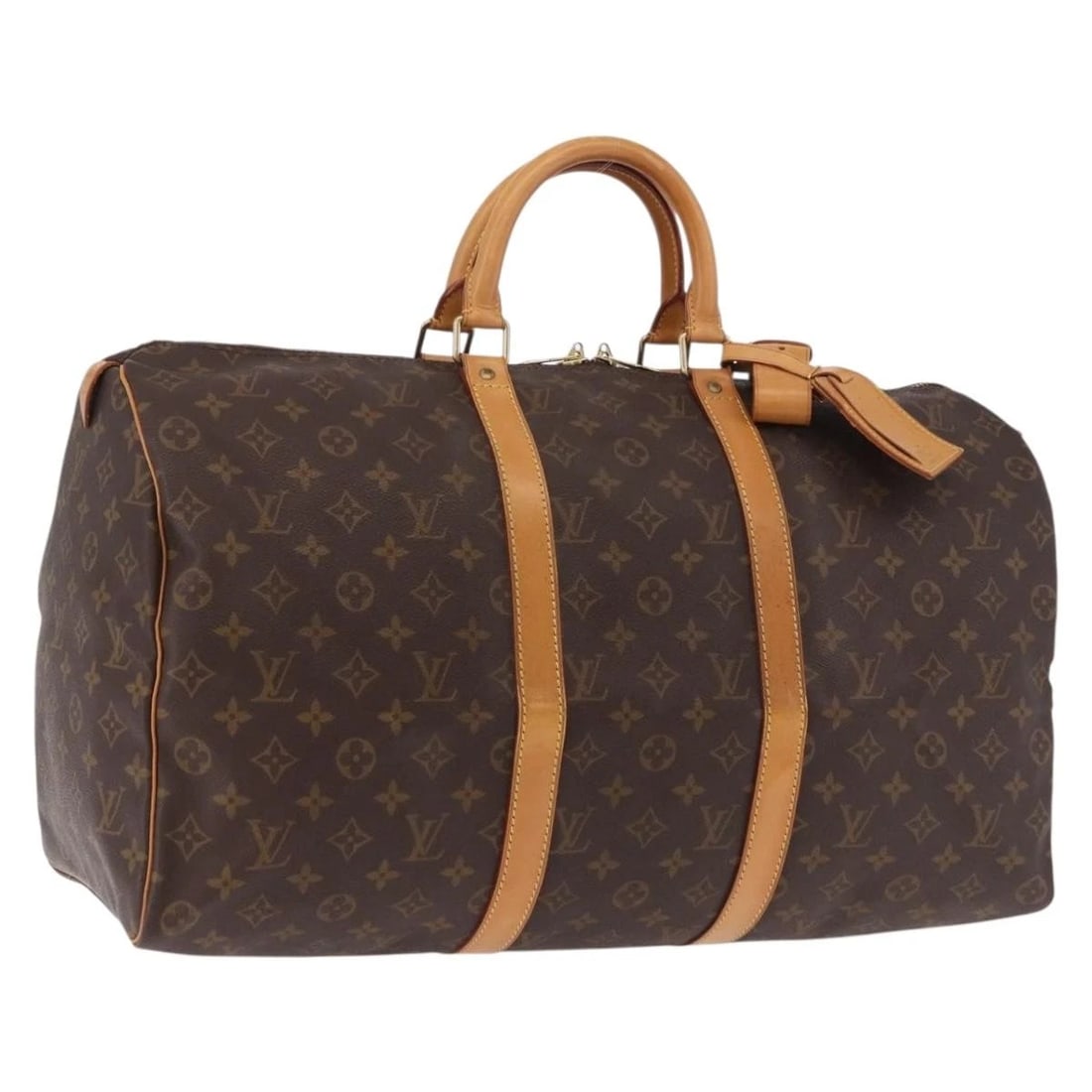 LOUIS VUITTON MONOGRAM KEEPALL 50 BOSTON BAG: LOUIS VUITTON Monogram Keepall 50 Boston Bag Brand: LOUIS VUITTON Type/Style: Boston Bag Material: Monogram Canvas Color: Monogram Size: W19.7 x H9.8 x D8.7inch Accessories: None Accessori