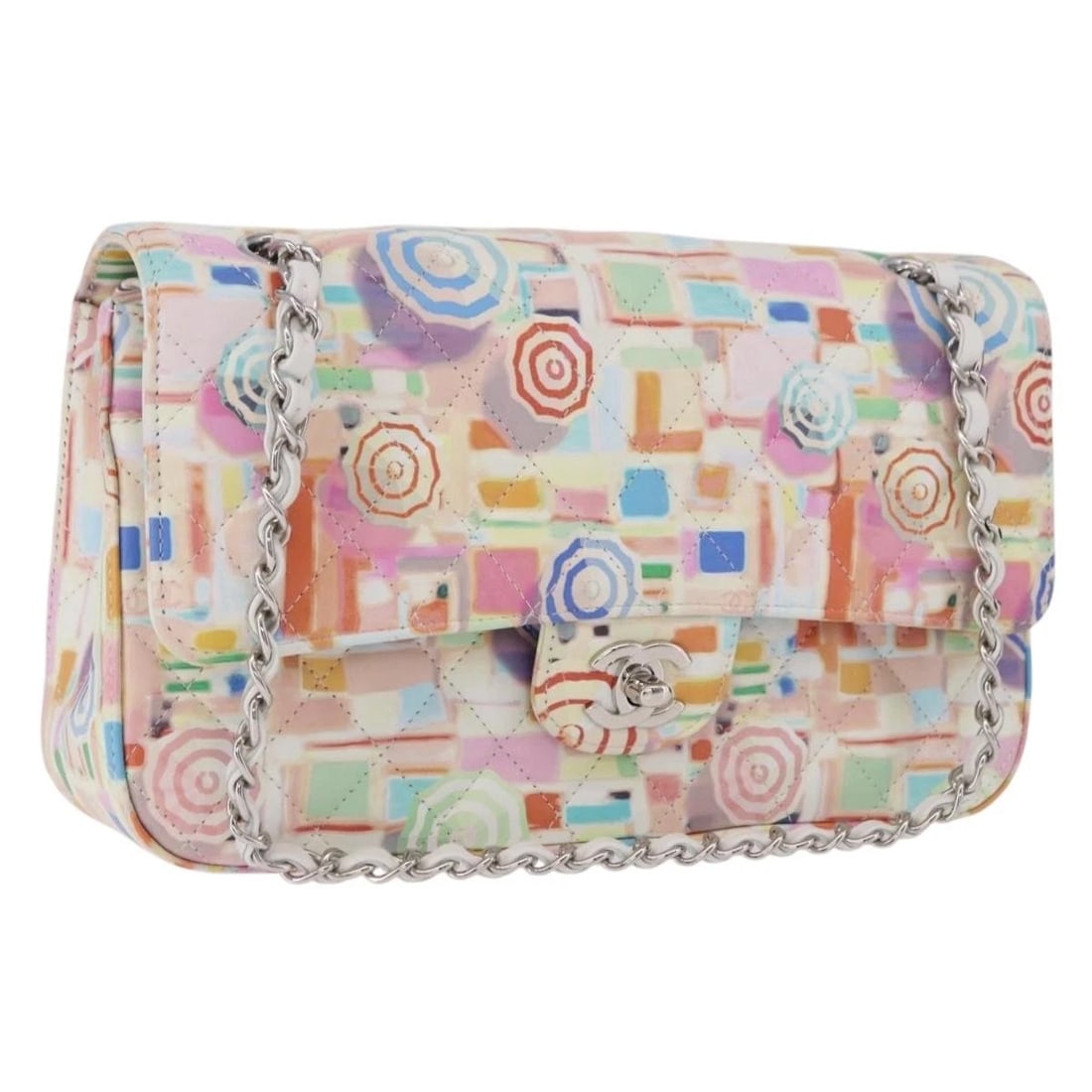 CHANEL MATELASSE 25 CHAIN BAG LAMB SKIN: CHANEL Matelasse 25 Chain Bag Lamb Skin Brand: CHANEL Type/Style: Shoulder Bag Material: Lamb Skin Color: Multicolor/Silver Size: W10.2 x H6.7 x D2.4inch Accessories: None Accessories Noti