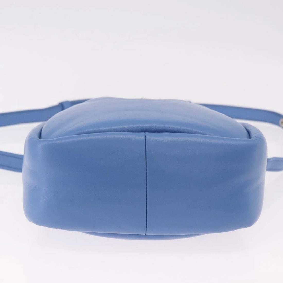 PRADA HAND BAG LEATHER 2WAY LIGHT BLUE SILVER - 5
